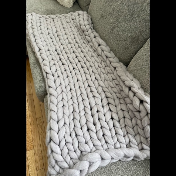 Bedding Grey Chunky Knit Throw Poshmark